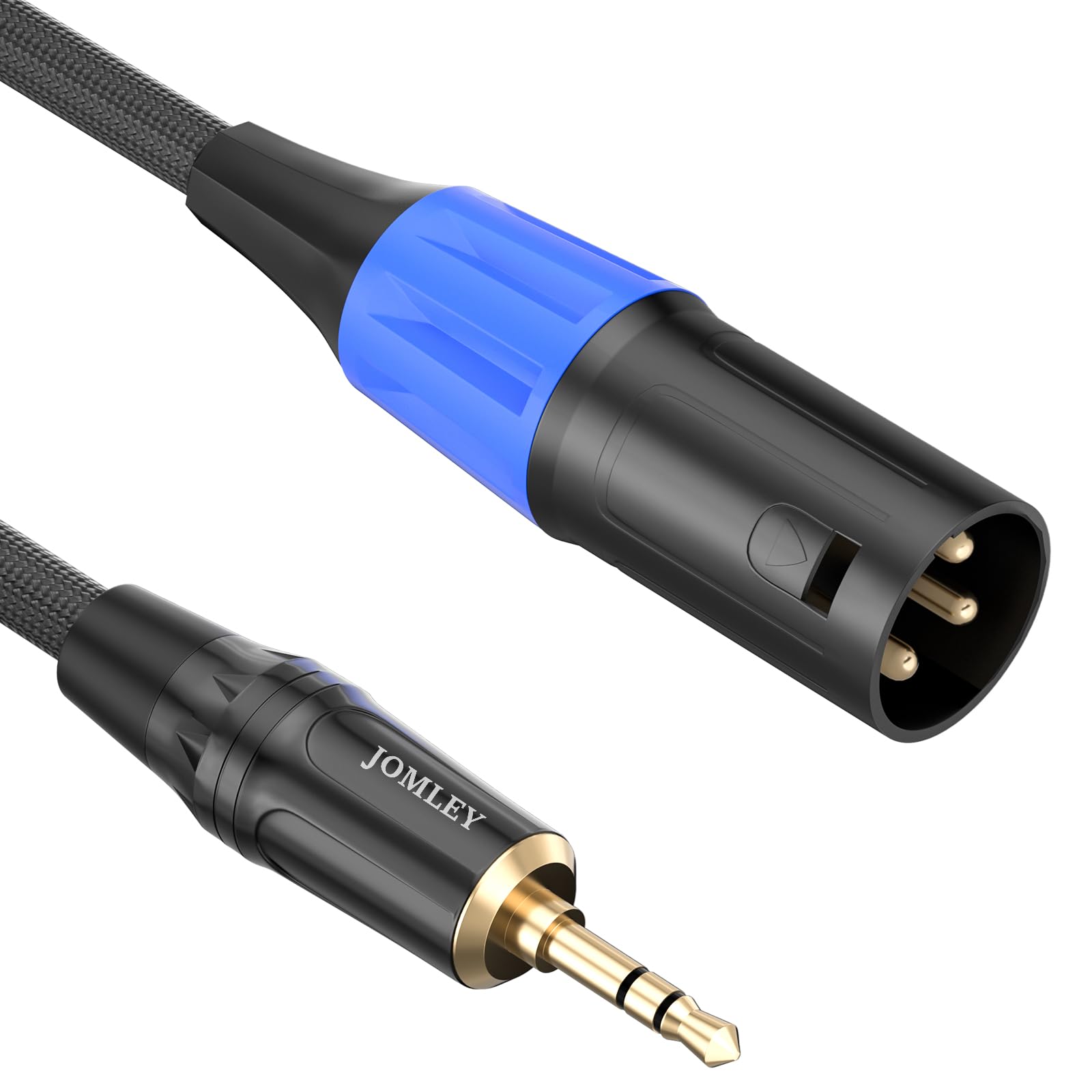 JOMLEY 3.5mm to XLR Cable, 1/8 inch 3.5mm Mini Jack Stereo to XLR Male Unbalanced Aux Microphone Cable for Cell Phone, Laptop, Speaker, Mixer - 3m