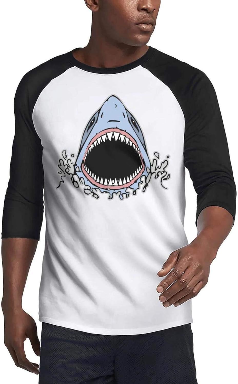 Mens' Teeshirt Shark Mouth Cliparts Breathable Short Sleeves Original Tshirts