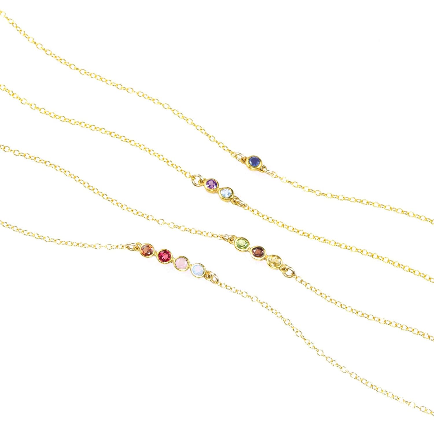 family birthstone bar necklace