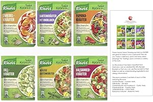 Salad Dressing Tasting Pack "B" - Instant Salad Dressing 12 pcs/sachets - by Helen's Own International - with English Instruction Booklet - Salat Krönung - Variety/Tasting Pack Selection"B"