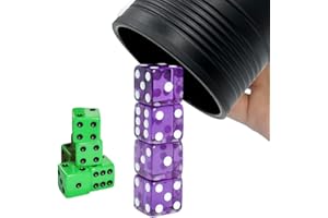 Dice Stacking Cup Set with 12 Pcs 1.5cm Standard 6 Sided Dices Straight Dice Cup with Storage Bag and Storage Box Dice Cup Sh