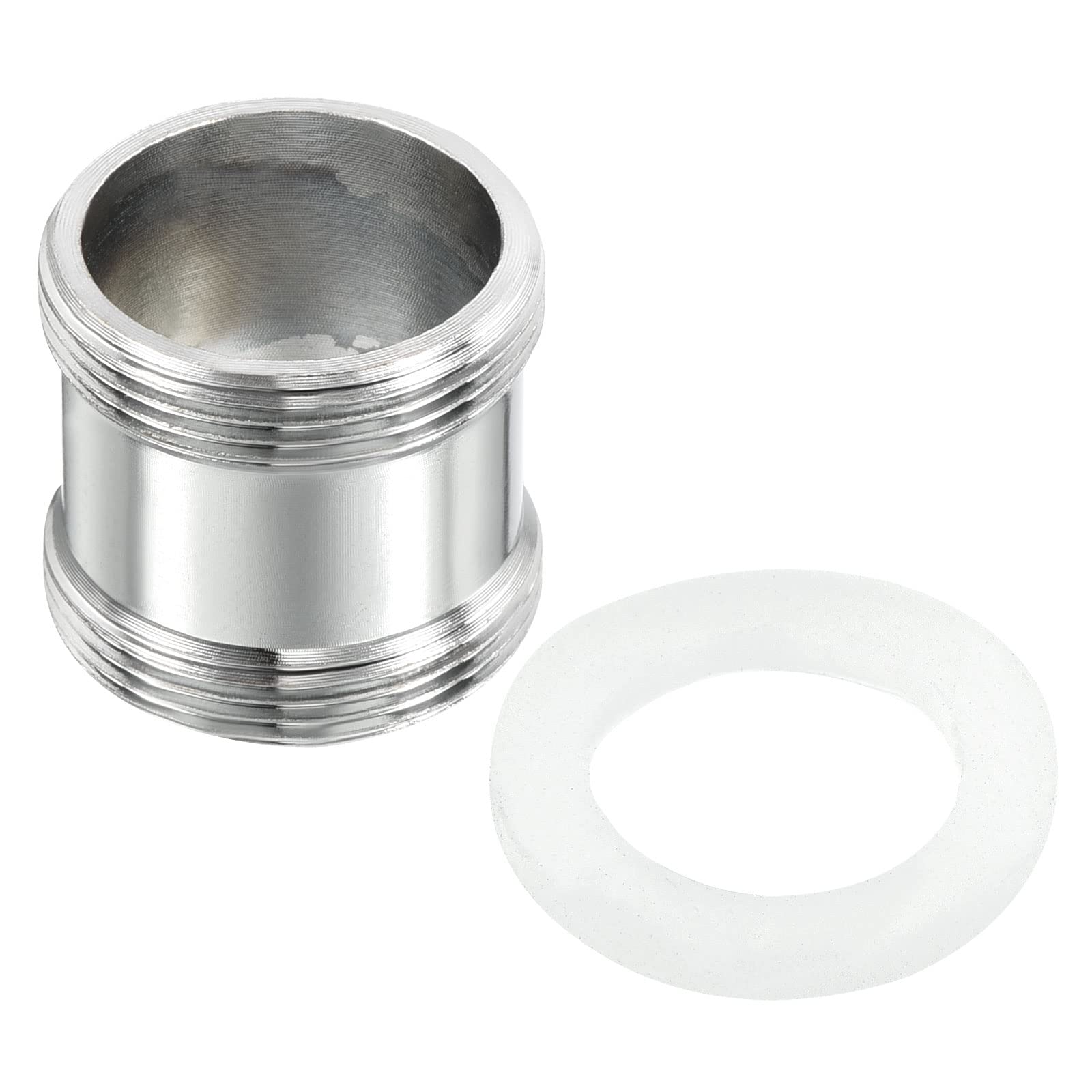 PATIKIL M22*1.0 Male to M22*1.0 Male Thread Faucet Adapter, Chromed Aerator Connector Fitting for Garden Hose Water Filter Pipe, Silver