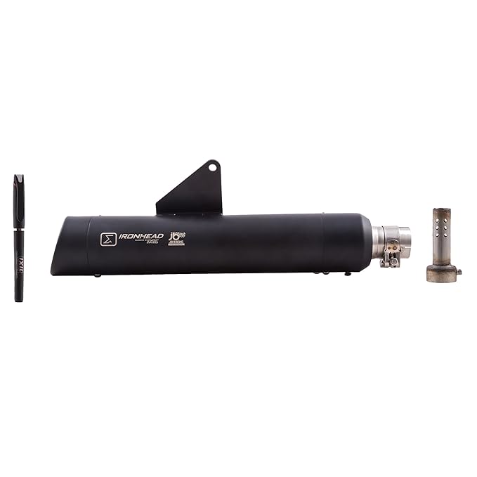 IXIL Classic Ironhead HC1-2B Exhaust Muffler Silencer for Royal Enfield All Models (Matte Black)