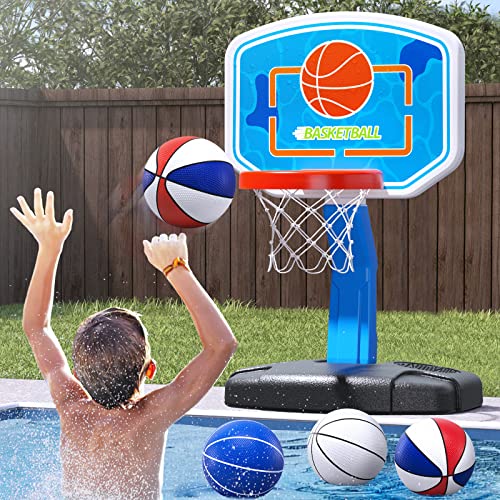 QDRAGON Pool Basketball Hoop Poolside, Pool Toys with Balls/2