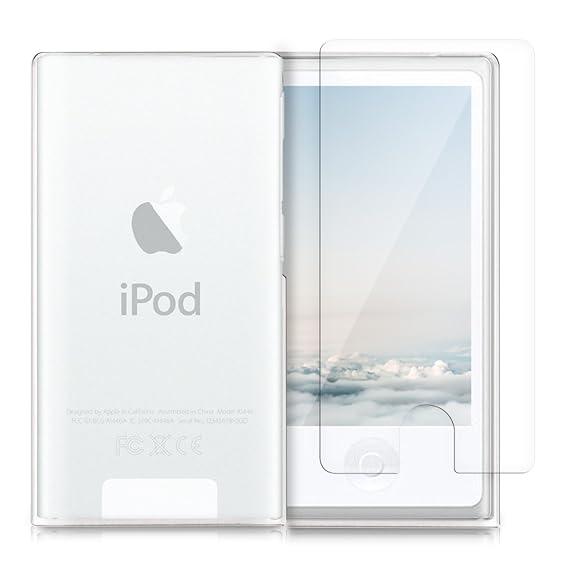 kwmobile Hülle für Apple iPod Nano 7 - TPU Silikon Backcover Case Schutzhülle - Cover Transparent + Display Schutzfolie