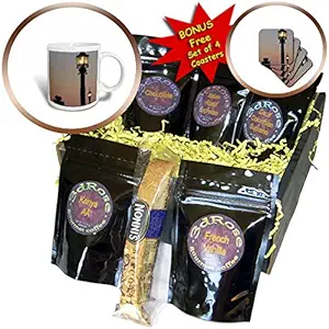 3dRose Danita Delimont - Lamps - Lanterns alight at sunset at Montserrat, Barcelona, Spain - Coffee Gift Basket (cgb_257871_1)