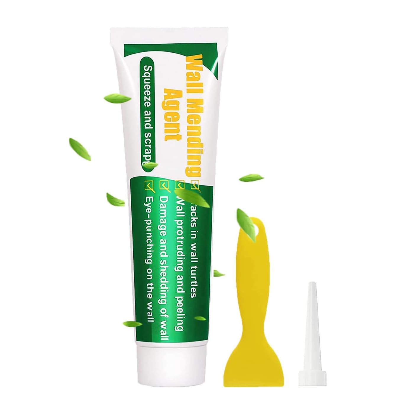 Wall Repair Kit with Ready Mixed Wall Filler & Self-Adhesive Drywall Patch – Quick DIY Fix for Wall Holes, Cracks, Peeling Paint & Graffiti Marks