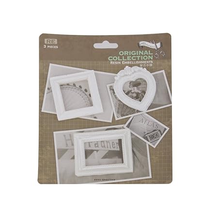Homyl 3er Set Mini Bilderrahmen Fotorahmen Oval quadratisch Puppenhausdekoration Möbel Miniatur - Farbe #1
