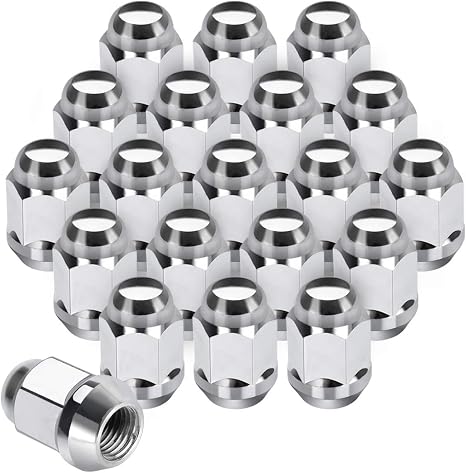 16 Chrome Bulge Acorn Lug Nuts – 1/2-20, 60° Conical Seat, Ford 4 Lug Mustang T-Bird