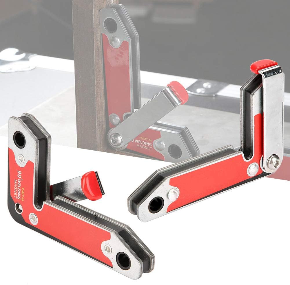 Akozon Welding Magnet Clamp 2pcs WM7-M Magnetic Holder Fixer with Handle 30/60/90 Degree, As Picture Shown - Image 4