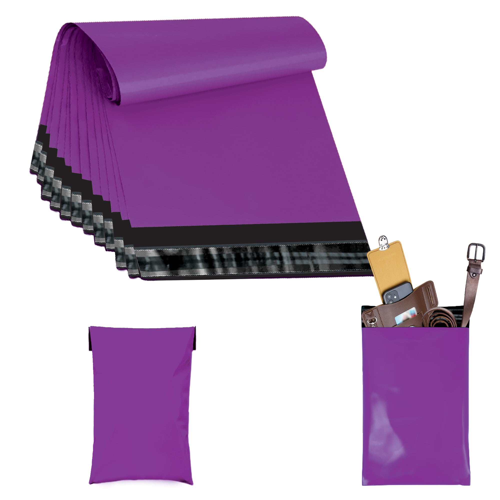 JeeJaan® 100 Pcs Purple Postage Bags Small 6 x 9 in Mailing Bags 160 x 230 mm Small Poly Mailers Postage Bag Envelope Courier Shipping Mailers Waterproof & Tear-Proof Postal Courier Bag