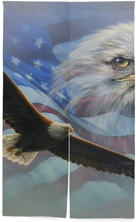 Amazon のれん 暖簾 アメリカ人 旗 鷲 北欧 可愛い 暖簾 北欧 85x150cm のれん オンライン通販