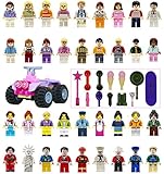 Minifigures Set - 36+13pcs Boys and Girls Mini Community People and Accessories 100% Compatible Building Bricks for Kids Party, to build More Fun