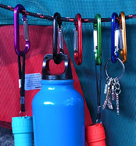 image for Keychain Carabiner Clip Vibrant Assorted Color 6 pcs Pack, Spring load