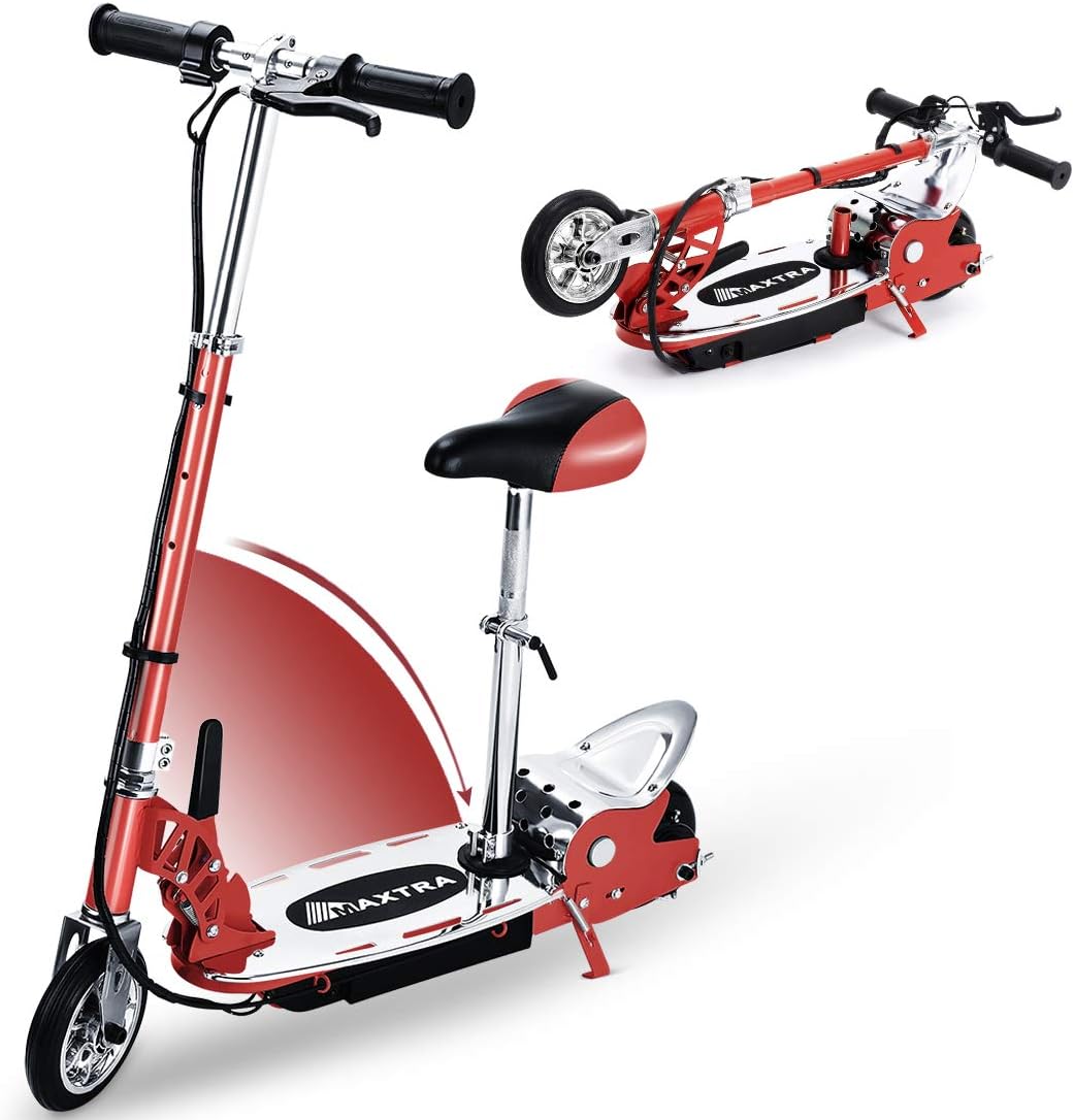 Overwhelming Upgrade E120 Adjustable Handlebar and Seat Folding Electric Scooter for Kids,177lbs Max Weight Capacity No Kick to Start Motorized Scooters with Removable Seat