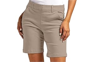 Hvyesh Jorts Women, Y2k, Stretchy, Ladies Twill Shorts High Waisted Bermuda Shorts Casual Summer Dressy, 7 Inch Inseam