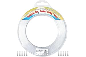 Aboda Heavy Duty Fishing Line 1mm 100lb Test 328 Ft Value Pack with Crimp Sleeves, Clear Monofilament Fishing Line - Strong I