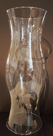 Windlicht grosser Glaszylinder ohne Boden klares Kristallglas Rillenoptik Höhe 40 cm, Öffnung unten und oben 14,3 cm bzw 14,5