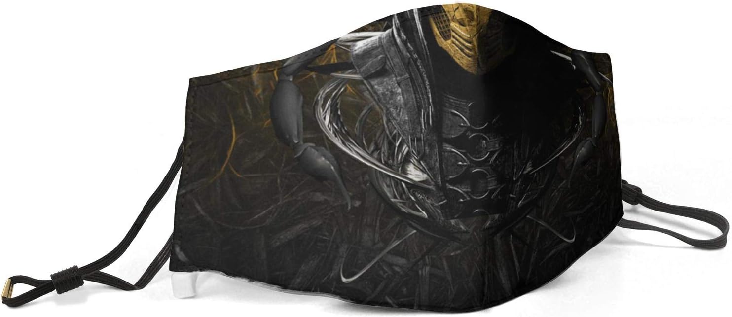 Washable Face Mask Dust Mask Poster-mortal-kombat-scorpion- Mouth Mask Unisex Reusable Face Dust Mask for Adults Kids for Camping Travel Cycling