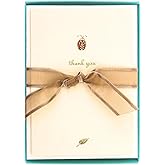 Graphique Ladybug La Petite Presse Boxed Notecards - 10 Embossed and Embellished Gold Foil Ladybug "Thank You" Notes with Matching Envelopes, 3.25" x 4.75"