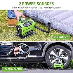 Greenworks 24V Cordless Tire Inflator, 160 PSI