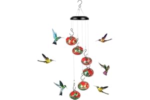 Headak Life Charming Wind Chimes Hummingbird feeders for Outdoors Hanging ant and bee Proof,Never Leak,Perfect Garden Decor for Outside