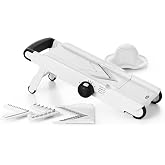 OXO Good Grips V-Blade Mandoline | Vegetable Slicer, Sharp V-Shaped Blade, Adjustable Thickness Settings and Julienne, Food Holder, Ideal for Slicing Produce