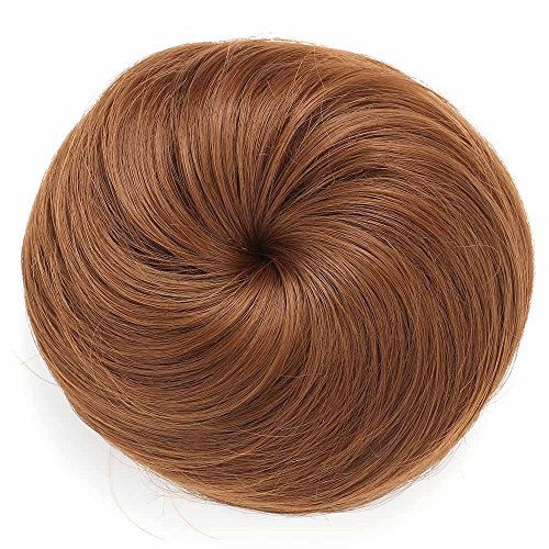 Onedor Synthetic Fiber Hair Extension Chignon Donut Bun Wig Hairpiece (12# – Light Brown)