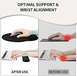 Giecy Keyboard Mouse Wrist Rest Set White Marble Ergonomic Gel Pad view 4