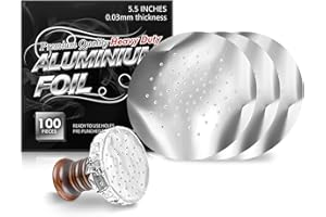HAPYWAER 100 PCS Hookah Foil 5.5 Inches 0.03mm Pre Punched Hookah Shisha Aluminum Foil with Holes Bowl Cover Hookah Screen Easy to Pull Replace