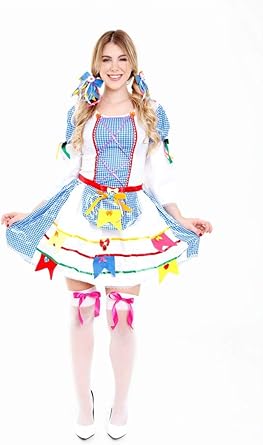 vestido festa junina luxo adulto