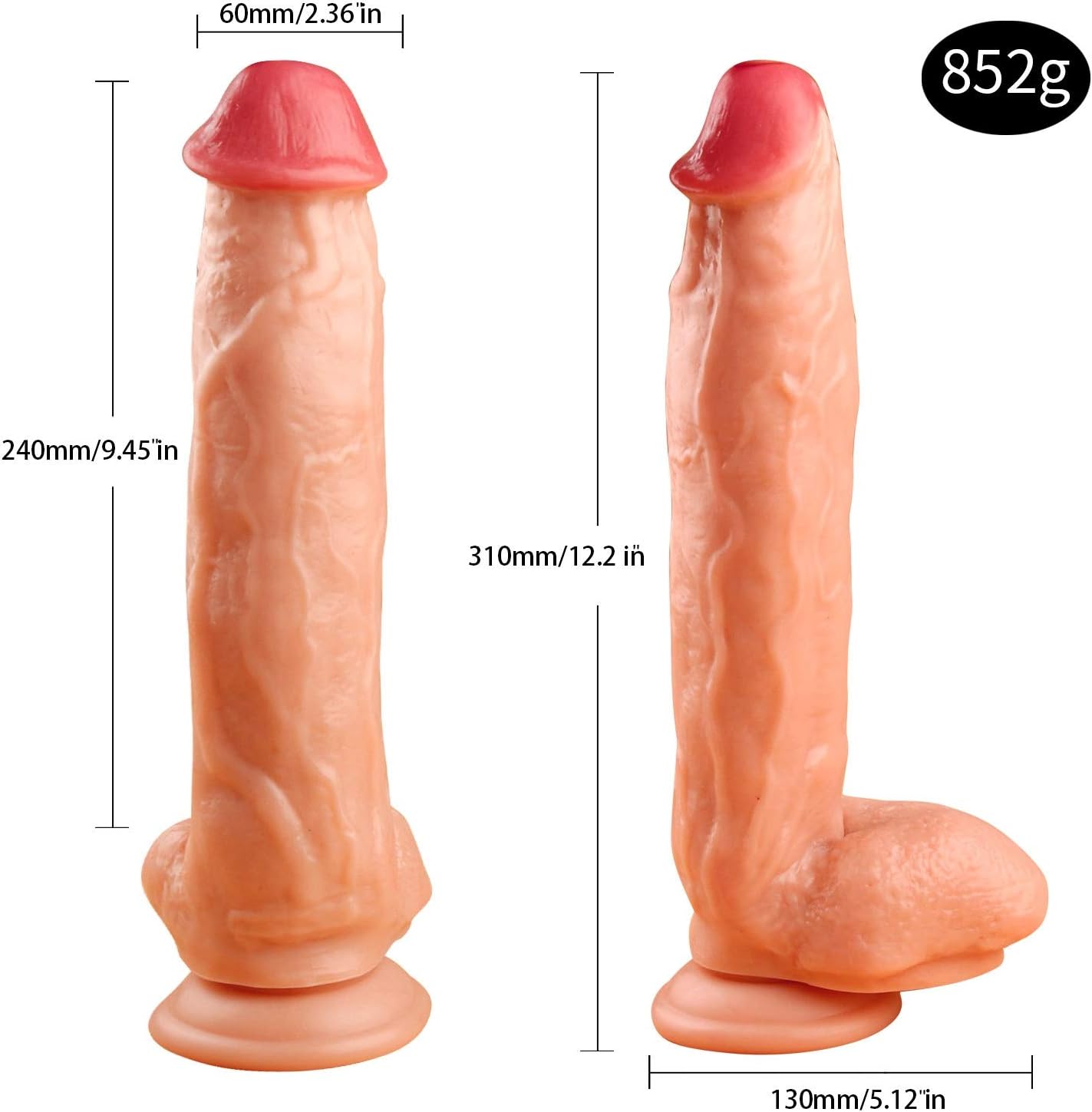 Heiww 12.2 Inch Pink Ðíl'dɔ Real Feel Soft Toy with Strong Base Women (Color : Skin)