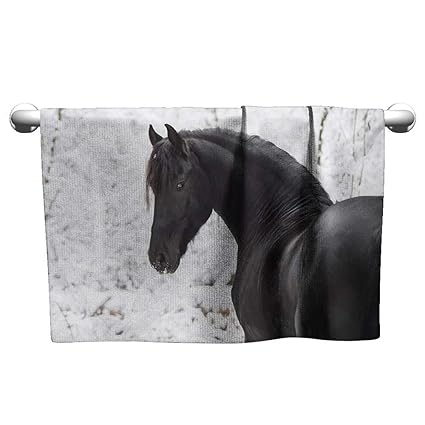 Amazon Com Antonia Reed Spa Towel Equestrian Black Friesian