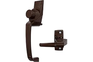 Ideal Security Model 910 Classic Push Button Handle with Latch for Storm Door and Screen Door, Brown
