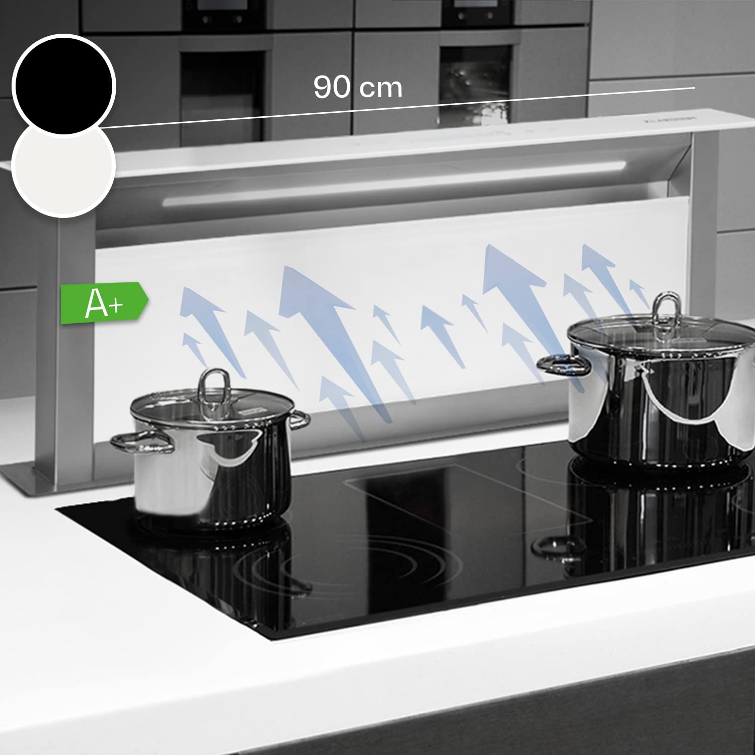 Klarstein-Campana-Extractora-90-cm-Cooker-Hood-Extractor-Cocina-576mh-Flujo-de-Aire-Filtros-Extractor-Grasa-10