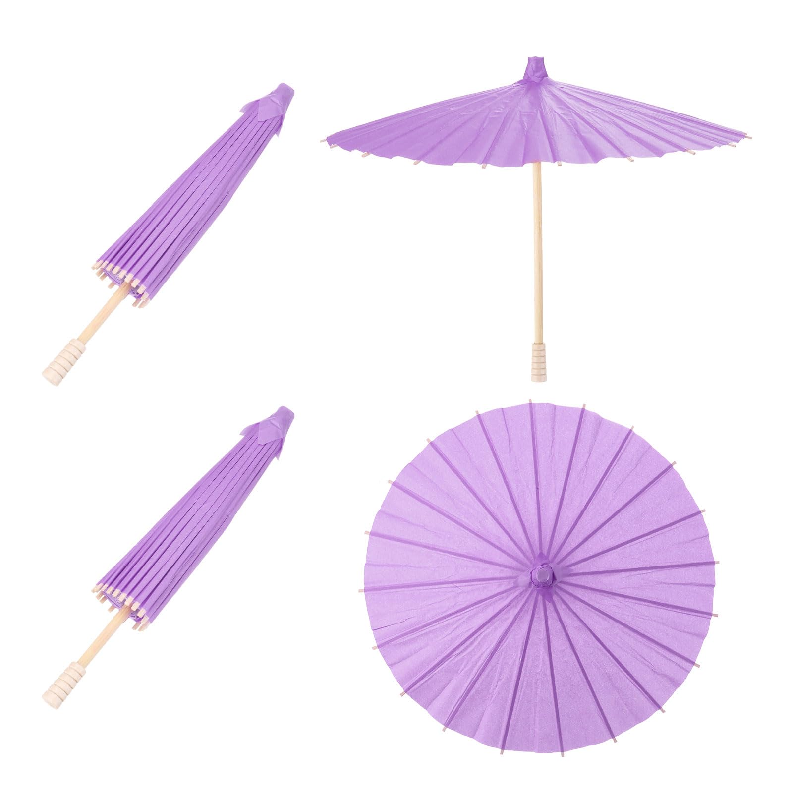 Photo 1 of MECCANIXITY 2 Pcs Paper Umbrellas ,12" Paper Parasol Umbrella DIY Oiled Paper Painting Umbrellas for Photography Props Craft Party Wedding Decoration,Purple