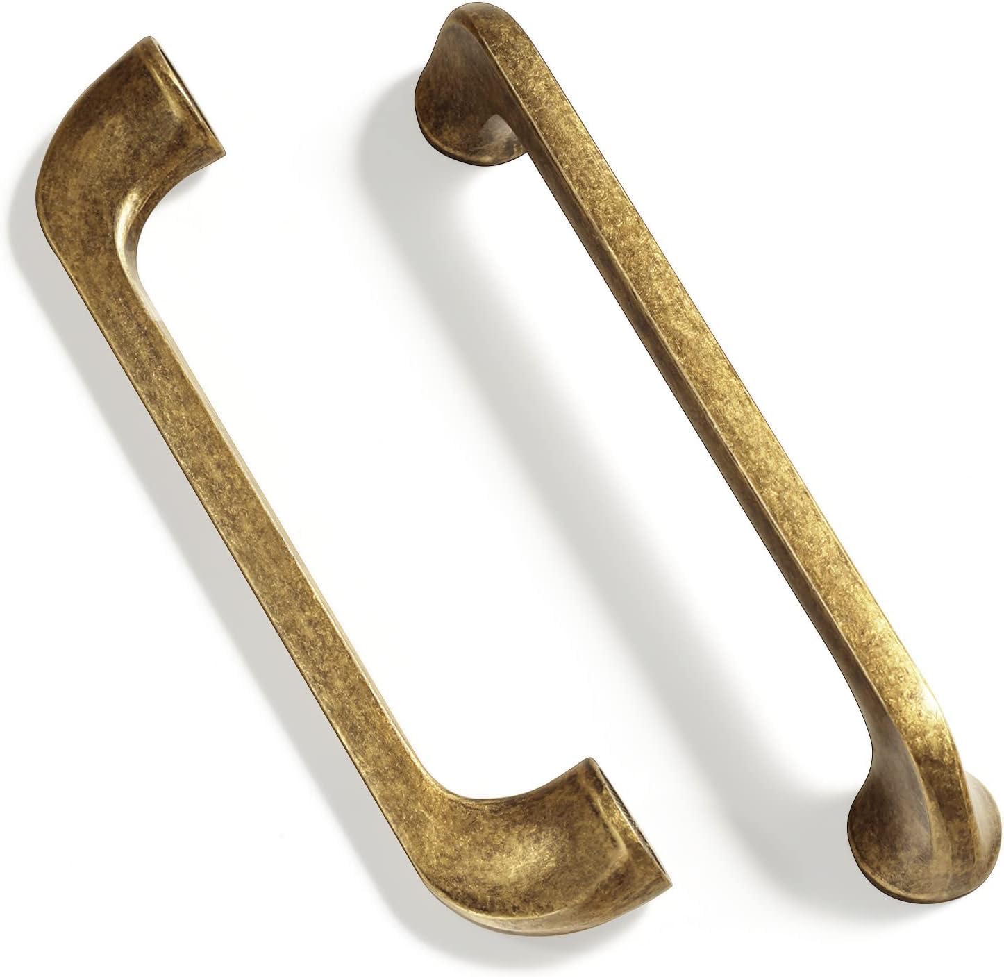SYZOW 6 Pack Antique Brass Cabinet Pulls 128MM Hole Centers, Kitchen Vintage Retro Cabinet Handles Hardware Kitchen Handles Vintage Brass Drawer Handles