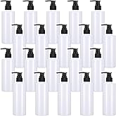 20 Pcs Plastic Pump Dispenser Bottle 8 oz Refillable Plastic Bottles Bulk Lotion Container Travel Lock Empty Container for Shampoo Massage Oil Dispensing