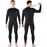 Niksa Men Wetsuit 3/2mm, SBR Neoprene Full Wet Suit YKK Back Zip for Surfing Swimming Diving Water Sports