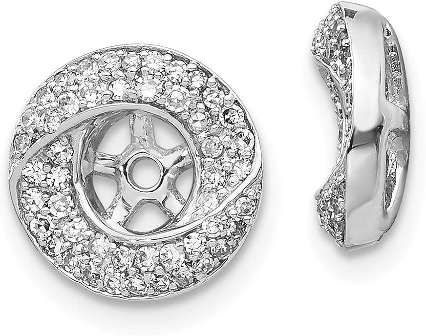 Stud earring jackets white gold Clearance