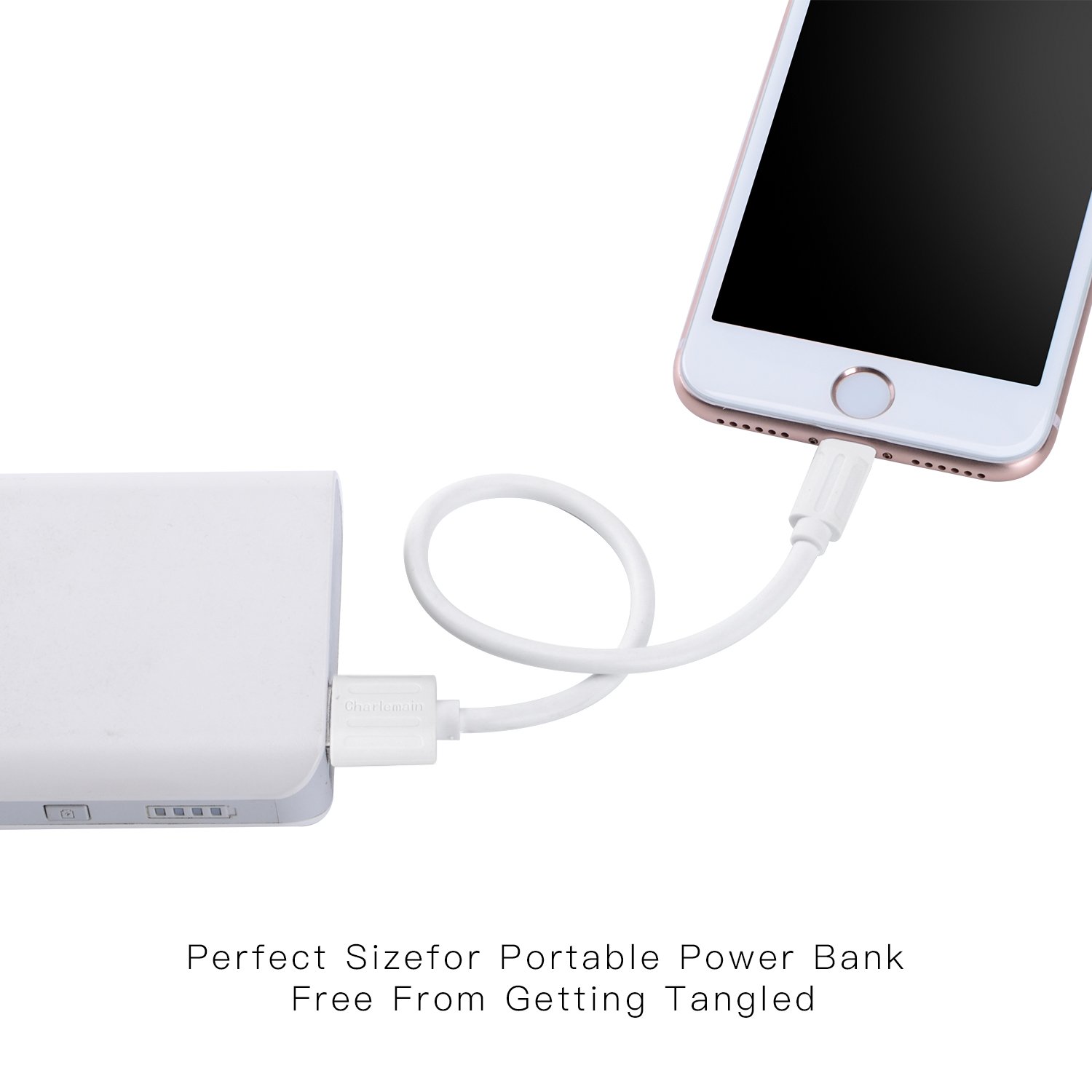 Charlemain Phone Kabel kurz, Handy Ladekabel 30cm(4 STK),Nylon USB Kabel kompatibel mit iOS System, wie Phone X XS Max XR/8/8 Plus 7/7 Plus 6/6s Plus 5/5s/5c, Pad Mini/Air usw