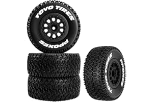 EPINON 12mm Hex RC Wheels and Tires RC Truck Tires with Foam Inserts for 1/10 Slash 2WD/4×4 F-150 Axial Losi Redcat Rc4wd HSP Tamiya HPI Kyosho (4 Pcs)