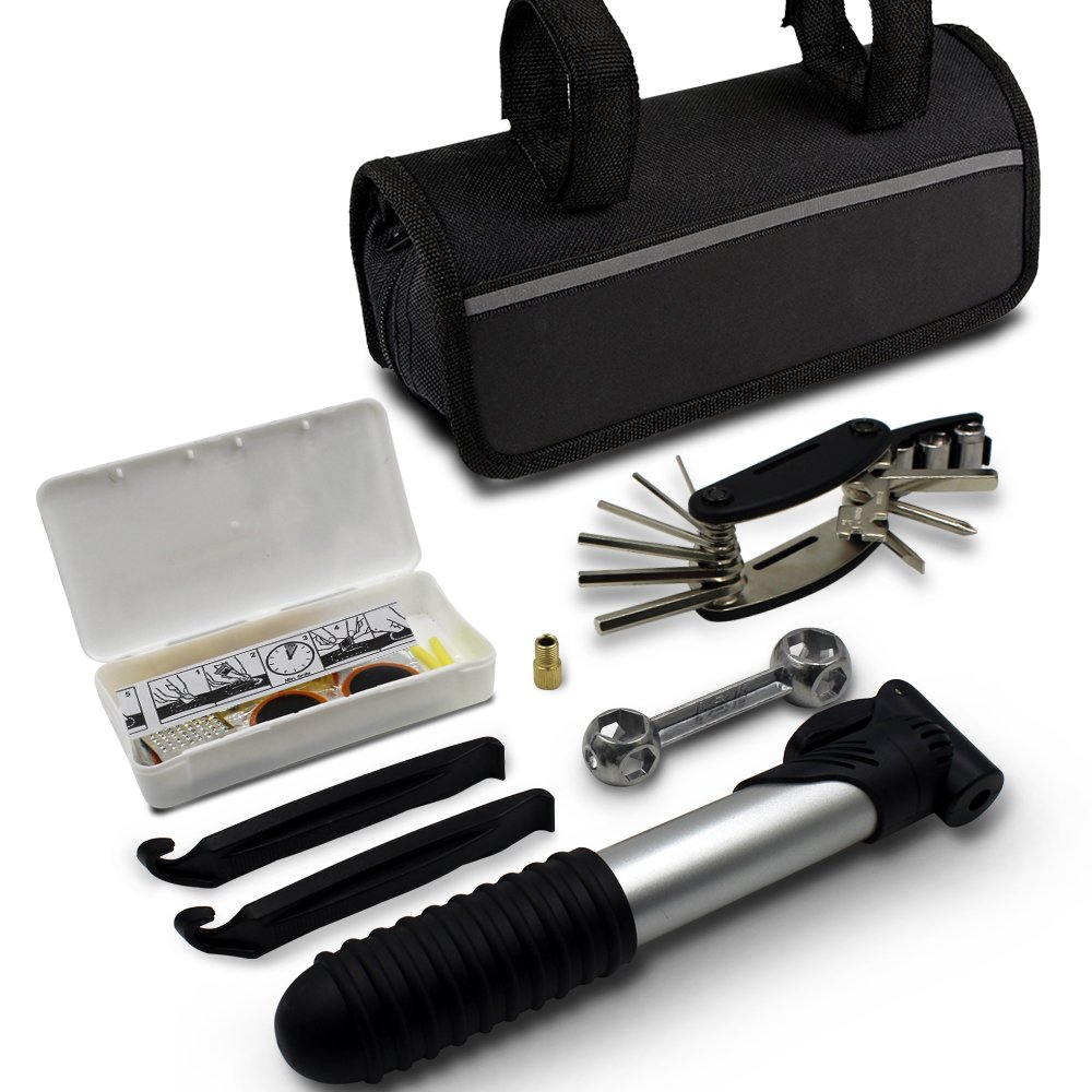 Mini bike repair tool kit with pump Mini bicycle repair