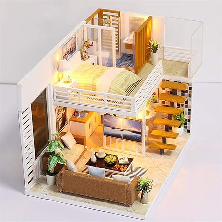 Hearthrousy Diy Puppenhaus Miniatur Haus Selber Bauen Zum Basteln