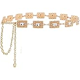 YooAi Chain Belt for Women Metal Waist Round Crystal Body Chain for Dress