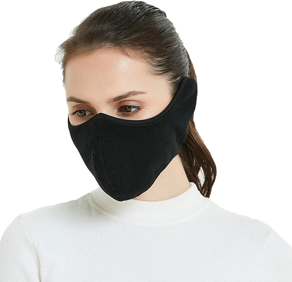 TTzone Winter Face Mask for Men Women Fleece Half Face Windproof Face Mask with Earflap for Outdoor Sport, Ear & Face Warmer for Running, Cycling, Motorcycling,Ski: Sports & Outdoors