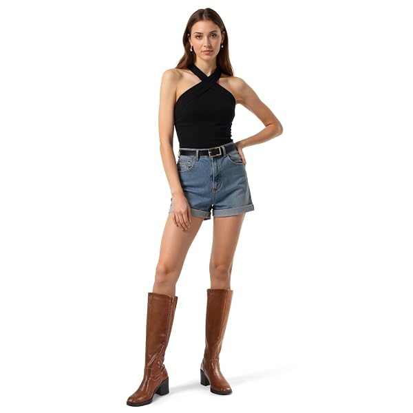 MYSOFT WOMEN’S KNEE HIGH BOOTS SQUARE TOE CHUNKY BLOCK STACKED HEEL TALL BOOTS WITH SIDE ZIPPER