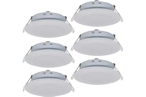 Facon 4.5inch 12V LED RV Puck Light - 6 Packs, 3400K Warm White, Full Aluminum Recessed 12Volt Interior Ceiling Lights for RV, Camper, Trailer, Boat, ETL Certified