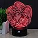 HUI YUAN Abstract 3D Lamp Room Bedroom Decorative Night Light Multi 7 Color Change USB Cable Smart Touch Button LED Desk Table Light Lamp Kida Kiddie Gift