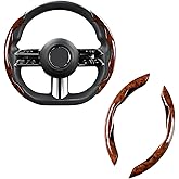 AUCELI Car Wood Grain Steering Wheel Cover, Anti-Skid Segmented Auto Steering Wheel Protector, Automotive Interior Accessories, Universal for Most Vehicles Men and Women